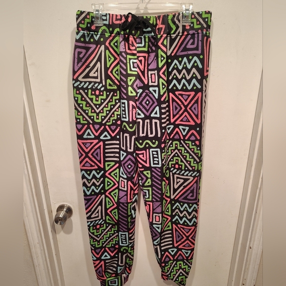 Spirit Halloween Geometric 80's Style Jogger Pants Adult Sz L Cosplay Costume - Picture 1 of 6